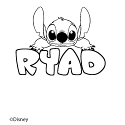 Coloraci&oacute;n del nombre RYAD - decorado Stitch