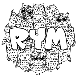 Coloraci&oacute;n del nombre RYM - decorado b&uacute;hos