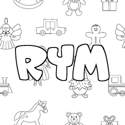 Coloraci&oacute;n del nombre RYM - decorado juguetes