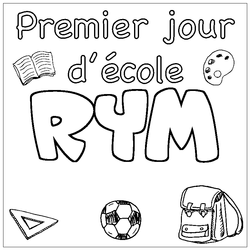 Coloraci&oacute;n del nombre RYM - decorado primer d&iacute;a de escuela