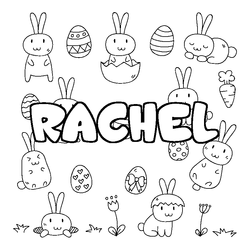 Coloraci&oacute;n del nombre RACHEL - decorado Pascua