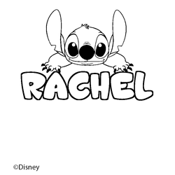 Coloraci&oacute;n del nombre RACHEL - decorado Stitch