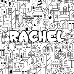 Coloraci&oacute;n del nombre RACHEL - decorado ciudad