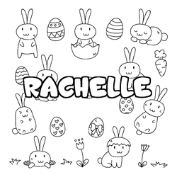 Coloraci&oacute;n del nombre RACHELLE - decorado Pascua