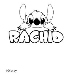 Coloraci&oacute;n del nombre RACHID - decorado Stitch