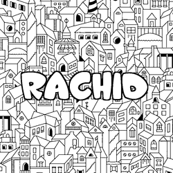 Coloraci&oacute;n del nombre RACHID - decorado ciudad