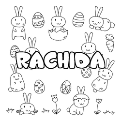 Coloraci&oacute;n del nombre RACHIDA - decorado Pascua