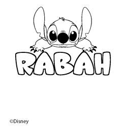 Coloraci&oacute;n del nombre RABAH - decorado Stitch