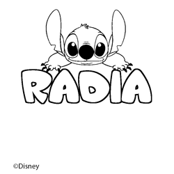 Coloraci&oacute;n del nombre RADIA - decorado Stitch