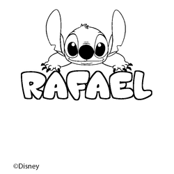 Coloraci&oacute;n del nombre RAFAEL - decorado Stitch