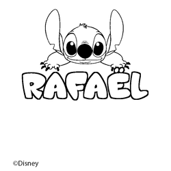 Coloraci&oacute;n del nombre RAFA&Euml;L - decorado Stitch