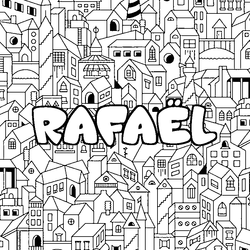 Coloraci&oacute;n del nombre RAFA&Euml;L - decorado ciudad