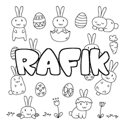 Coloraci&oacute;n del nombre RAFIK - decorado Pascua