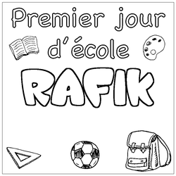Coloraci&oacute;n del nombre RAFIK - decorado primer d&iacute;a de escuela