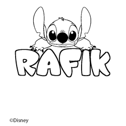 Coloraci&oacute;n del nombre RAFIK - decorado Stitch