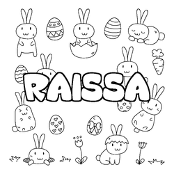 Coloraci&oacute;n del nombre RAISSA - decorado Pascua