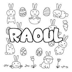 Coloraci&oacute;n del nombre RAOUL - decorado Pascua