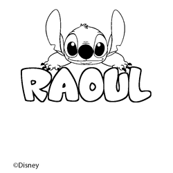 Coloraci&oacute;n del nombre RAOUL - decorado Stitch