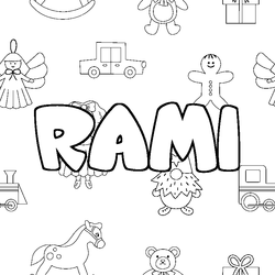 Coloraci&oacute;n del nombre RAMI - decorado juguetes