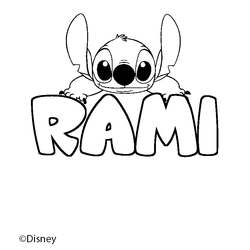 Coloraci&oacute;n del nombre RAMI - decorado Stitch