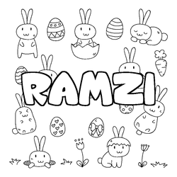 Coloraci&oacute;n del nombre RAMZI - decorado Pascua
