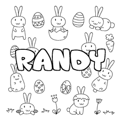 Coloraci&oacute;n del nombre RANDY - decorado Pascua