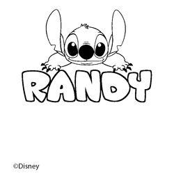 Coloraci&oacute;n del nombre RANDY - decorado Stitch