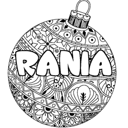 Coloraci&oacute;n del nombre RANIA - decorado bola de Navidad