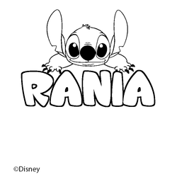 Coloraci&oacute;n del nombre RANIA - decorado Stitch