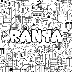 Coloraci&oacute;n del nombre RANYA - decorado ciudad