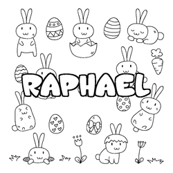 Coloraci&oacute;n del nombre RAPHAEL - decorado Pascua