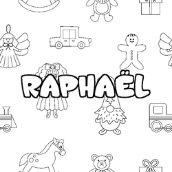 Coloraci&oacute;n del nombre RAPHA&Euml;L - decorado juguetes