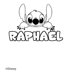 Coloraci&oacute;n del nombre RAPHA&Euml;L - decorado Stitch