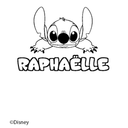 Coloraci&oacute;n del nombre RAPHA&Euml;LLE - decorado Stitch
