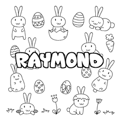 Coloraci&oacute;n del nombre RAYMOND - decorado Pascua