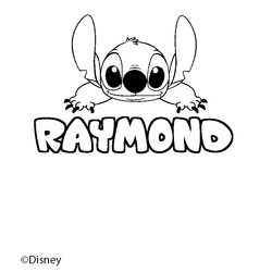 Coloraci&oacute;n del nombre RAYMOND - decorado Stitch