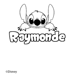 Coloraci&oacute;n del nombre Raymonde - decorado Stitch