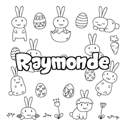 Coloraci&oacute;n del nombre Raymonde - decorado Pascua