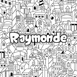 Coloraci&oacute;n del nombre Raymonde - decorado ciudad