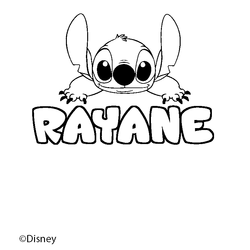 Coloraci&oacute;n del nombre RAYANE - decorado Stitch