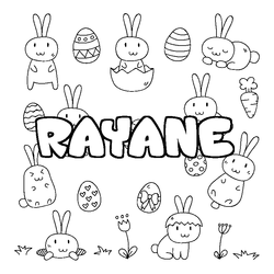 Coloraci&oacute;n del nombre RAYANE - decorado Pascua