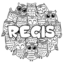 Coloraci&oacute;n del nombre REGIS - decorado b&uacute;hos