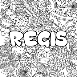 Coloraci&oacute;n del nombre REGIS - decorado mandala de frutas