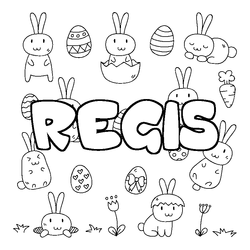 Coloraci&oacute;n del nombre REGIS - decorado Pascua