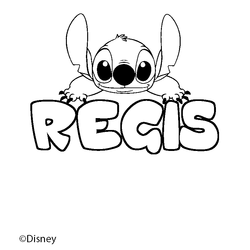 Coloraci&oacute;n del nombre REGIS - decorado Stitch