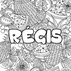 Coloraci&oacute;n del nombre R&Eacute;GIS - decorado mandala de frutas