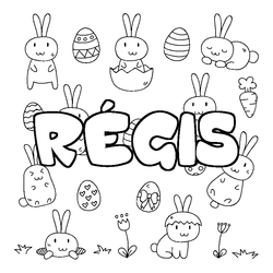 Coloraci&oacute;n del nombre R&Eacute;GIS - decorado Pascua