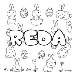 Coloraci&oacute;n del nombre REDA - decorado Pascua