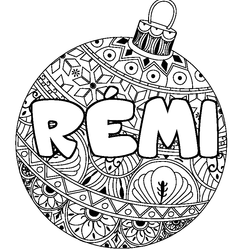 Coloraci&oacute;n del nombre R&Eacute;MI - decorado bola de Navidad