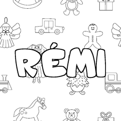 Coloraci&oacute;n del nombre R&Eacute;MI - decorado juguetes